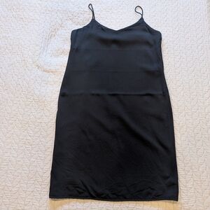 Vince Lined Spaghetti Strap Mini Slip Dress